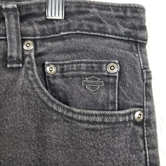Harley Davidson Vintage Boot Cut Jeans Denim Black Casual Y2K Classic Moto - 14 - Picture 5 of 8